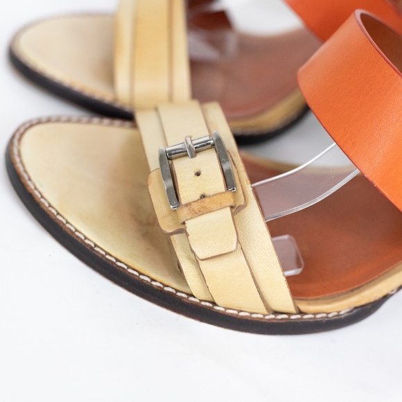 Rebecca Minkoff Orange Sandals Strappy Stacked Heels 10M - Picture 9 of 14